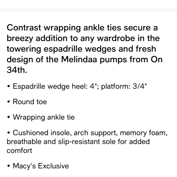 NIB ~ ON THE 34th MELINDA STRIPED ESPADRILLE WEDGE sz 9.5 - Picture 2 of 8